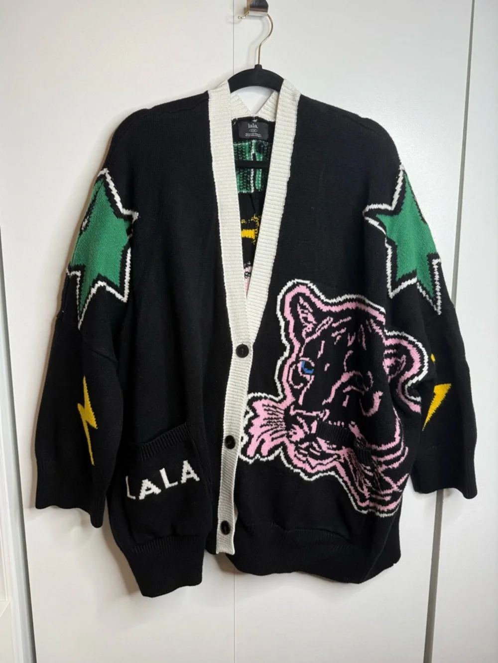 Dressed in LALA Mother is Mothering Oversized Cardigan Tiger S/M - Picture 3 of 10